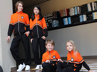 冬季運(yùn)動(dòng)中小學(xué)校服定做反光條新款拼色套裝