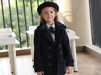 高端貴族學(xué)校校服大衣羊毛昵風(fēng)衣班服定制套裝