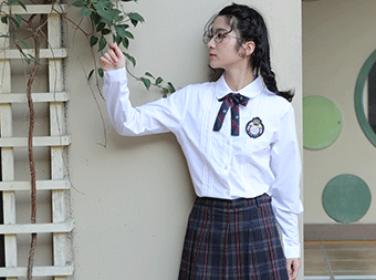 學院風校服設計襯衫長袖套裝
