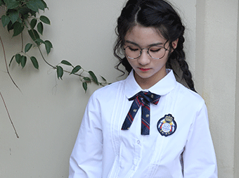 學院風校服設計襯衫長袖套裝