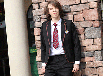 學(xué)生撞色條西裝校服定制套裝