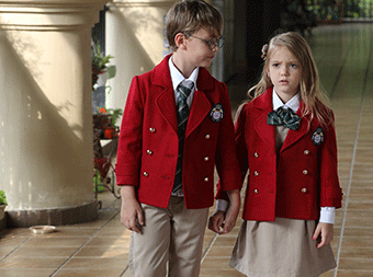 學(xué)院風(fēng)羊毛昵冬季大衣校服訂做套裝