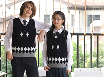 中學(xué)校服毛衣背心套裝