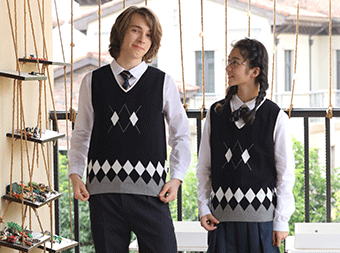 中學(xué)校服毛衣背心套裝