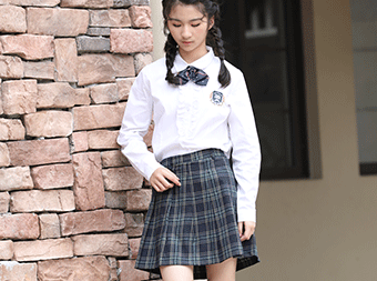 中小學(xué)生校服定制長袖襯衫百褶半裙裝